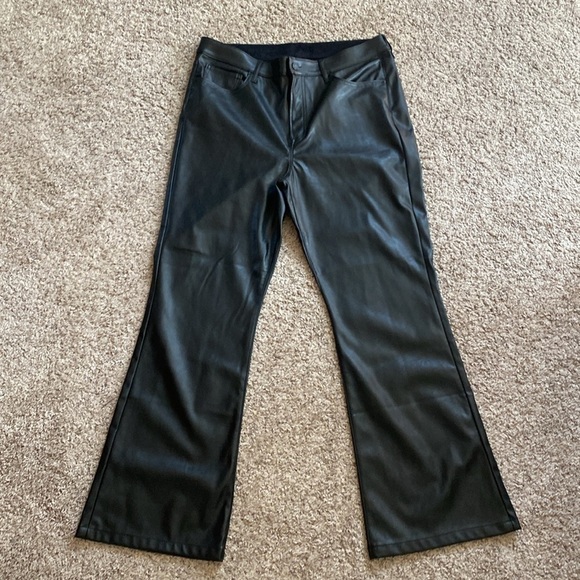 GAP High Rise Vegan Leather 70’s flare pants size 16 - Picture 5 of 10